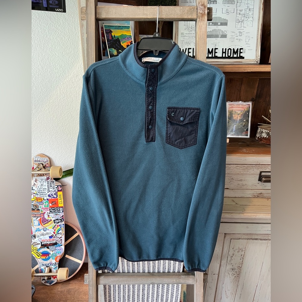 Criquet men’s snap t fleece pullover sweatshirt size small